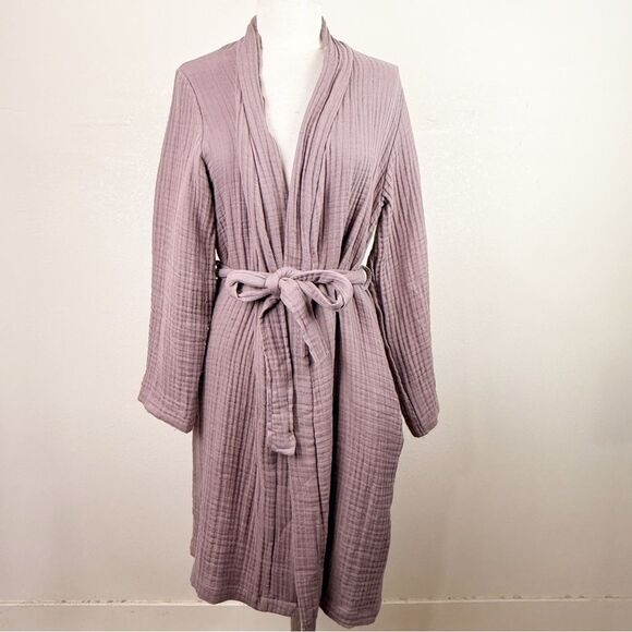 Parachute Organic Cotton Gauzy Brown Midi Robe Small - Picture 1 of 11